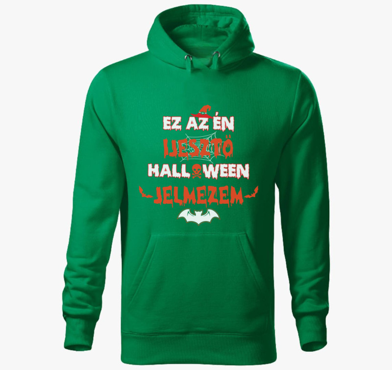 Ez az én ijesztő halloween jelmezem kapucnis pulóver — Fűzöld