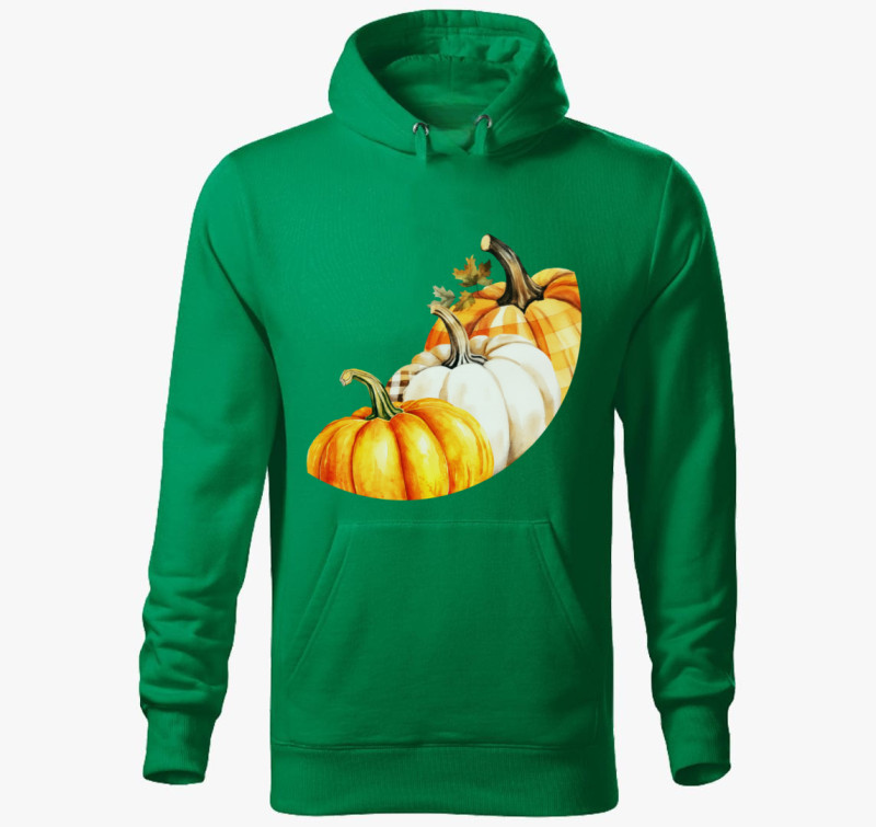 3 pumpkins kapucnis pulóver — Fűzöld