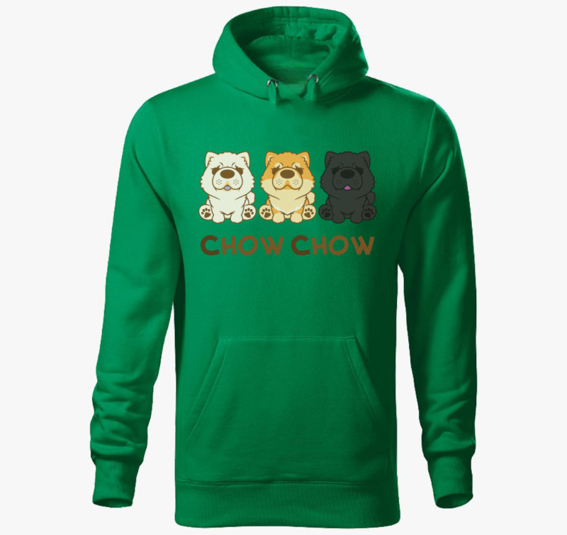 Chow Chow kapucnis pulóver — Fűzöld