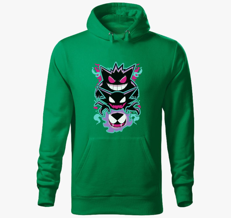 Pokemon Haunter kapucnis pulóver — Fűzöld