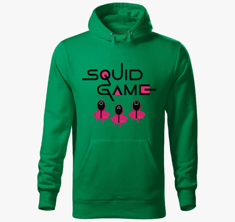 Squid Game feliratú kapucnis pulóver — Fűzöld