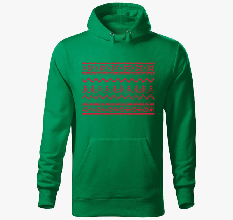 Xmas ugly kapucnis pulóver — Fűzöld