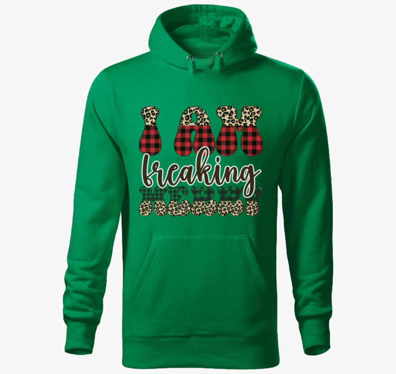 Freaking merry kapucnis pulóver — Fűzöld