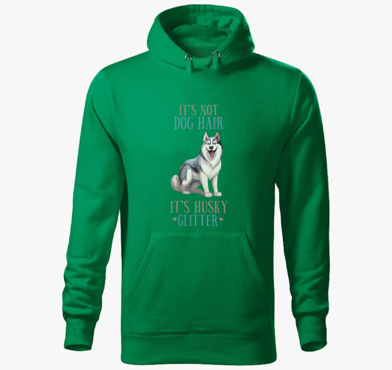 Husky glitter kapucnis pulóver — Fűzöld