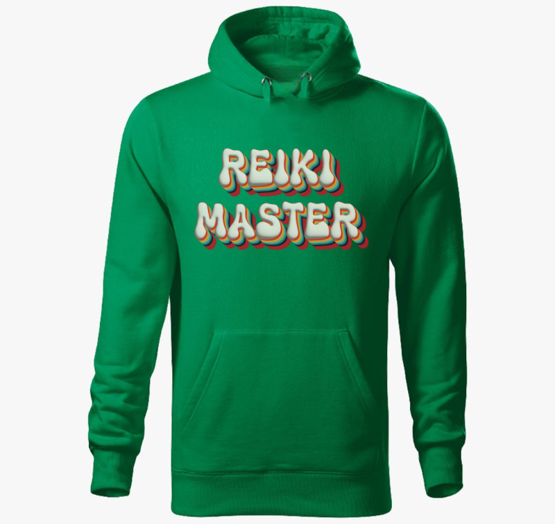 Reiki mester kapucnis pulóver — Fűzöld