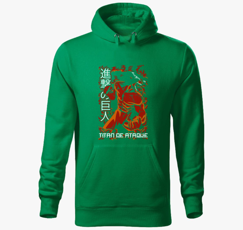 Attack On Titan - Attack Titan kapucnis pulóver — Fűzöld