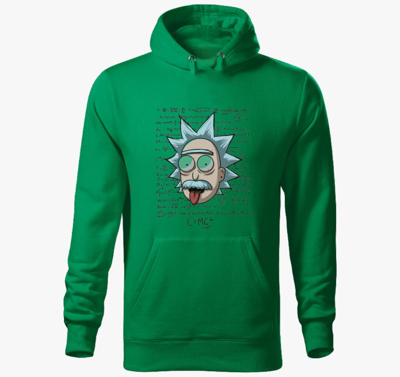 Einstein Rick kapucnis pulóver — Fűzöld