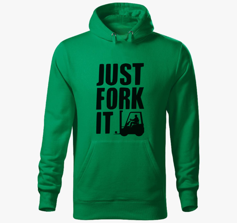 JUST FORK IT - Targoncás kapucnis pulóver — Fűzöld