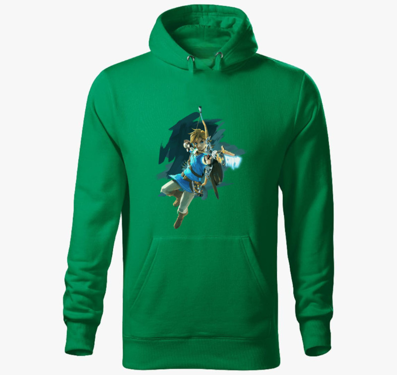 Zelda Link Gamer kapucnis pulóver — Fűzöld