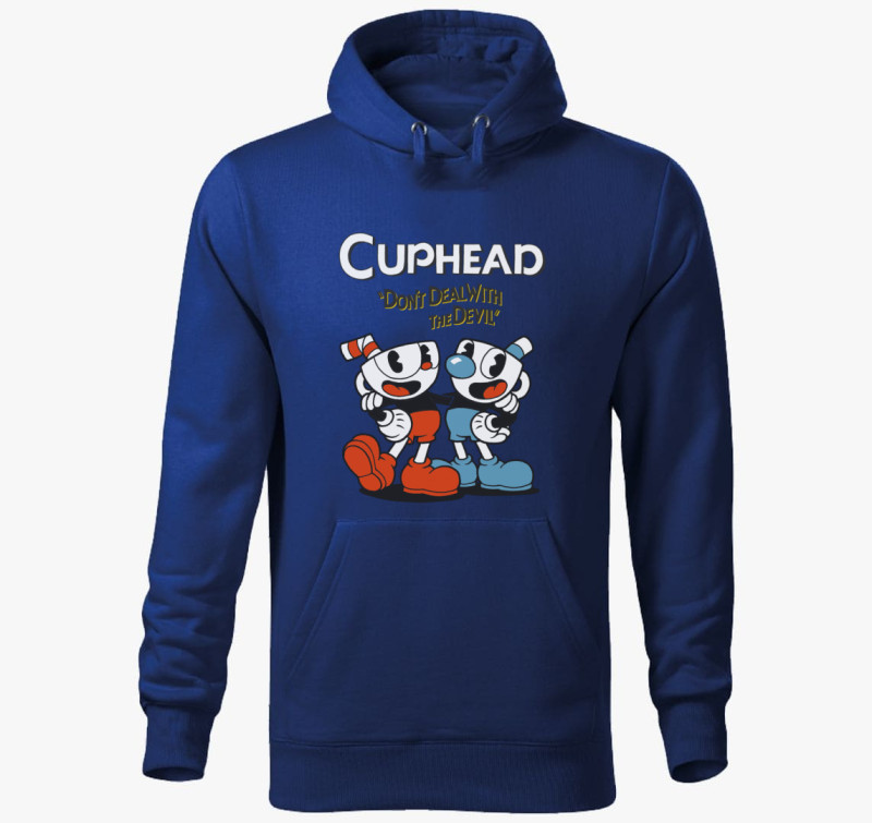 Cuphead - Don't deal with the devil kapucnis pulóver — Királykék