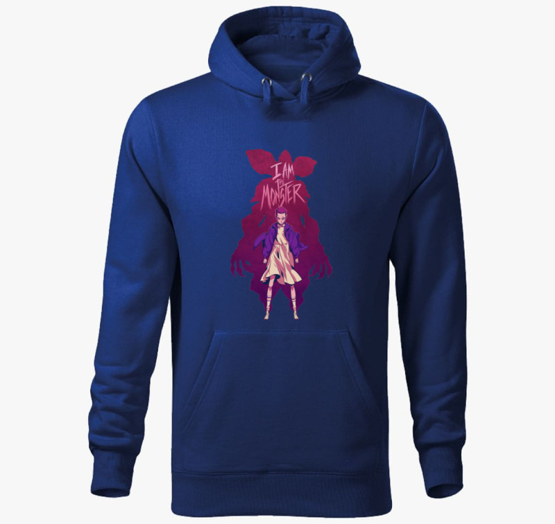 Stranger Things monster kapucnis pulóver — Királykék