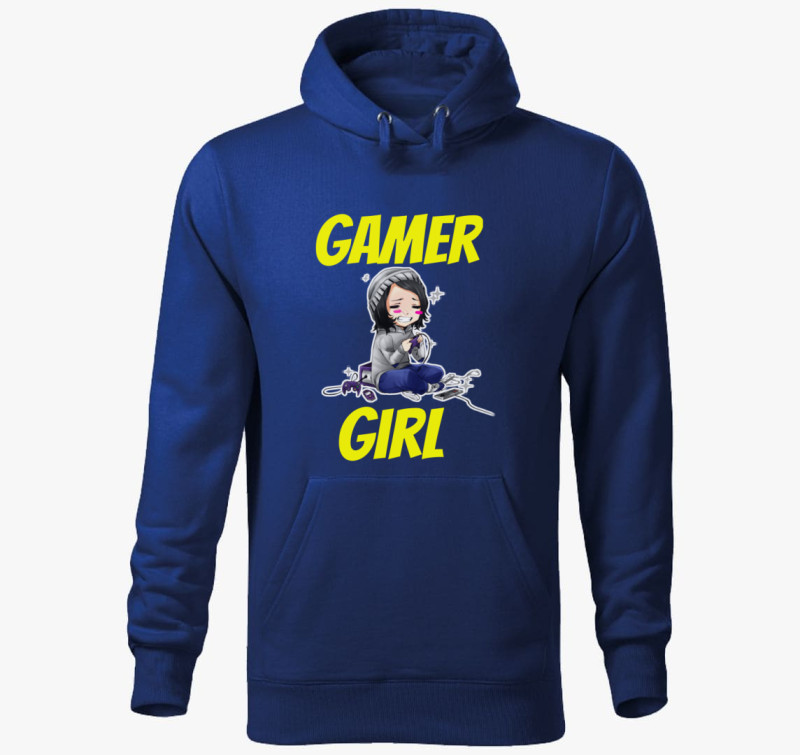 Gamer Girl v2 kapucnis pulóver — Királykék