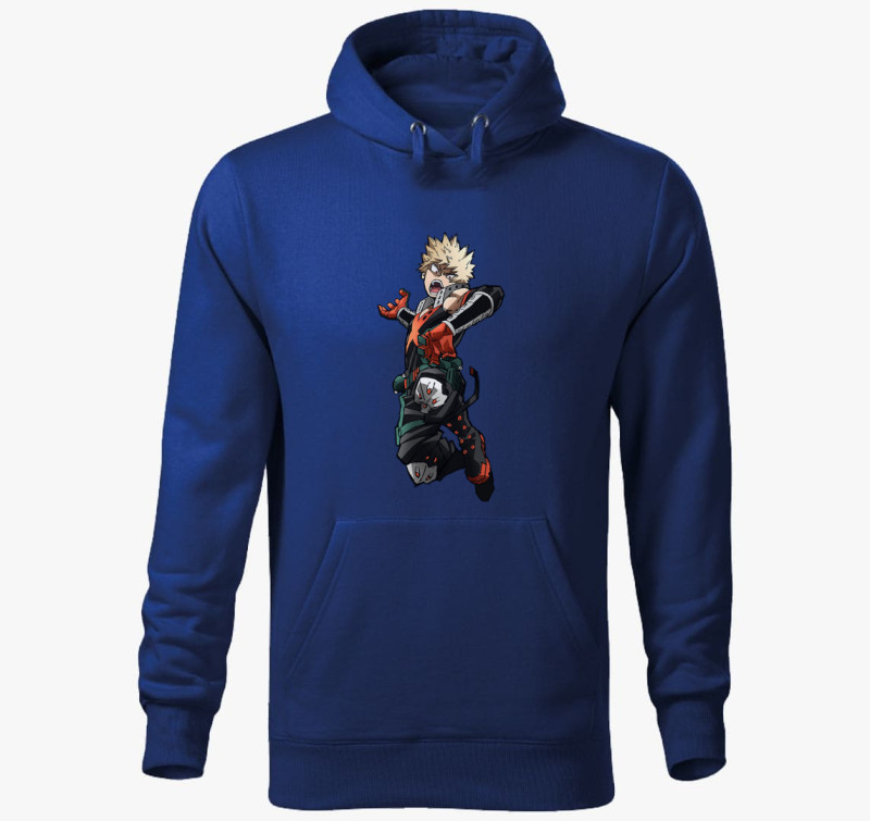 My Hero Academia Bakugo Katsuki kapucnis pulóver — Királykék