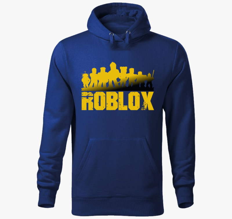 Roblox feliratos kapucnis pulóver — Királykék