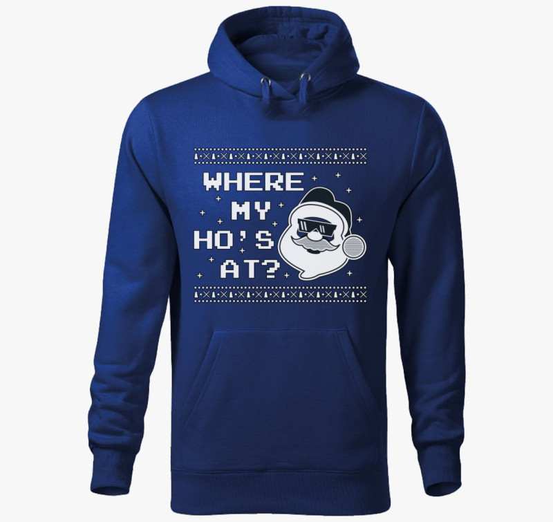 Where my hos at kapucnis pulóver — Királykék