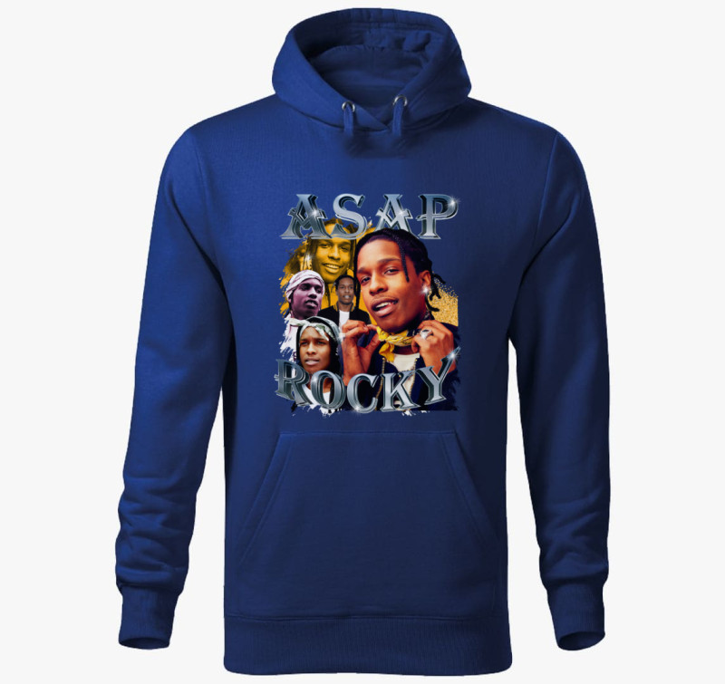 ASAP Rocky montázs kapucnis pulóver — Királykék