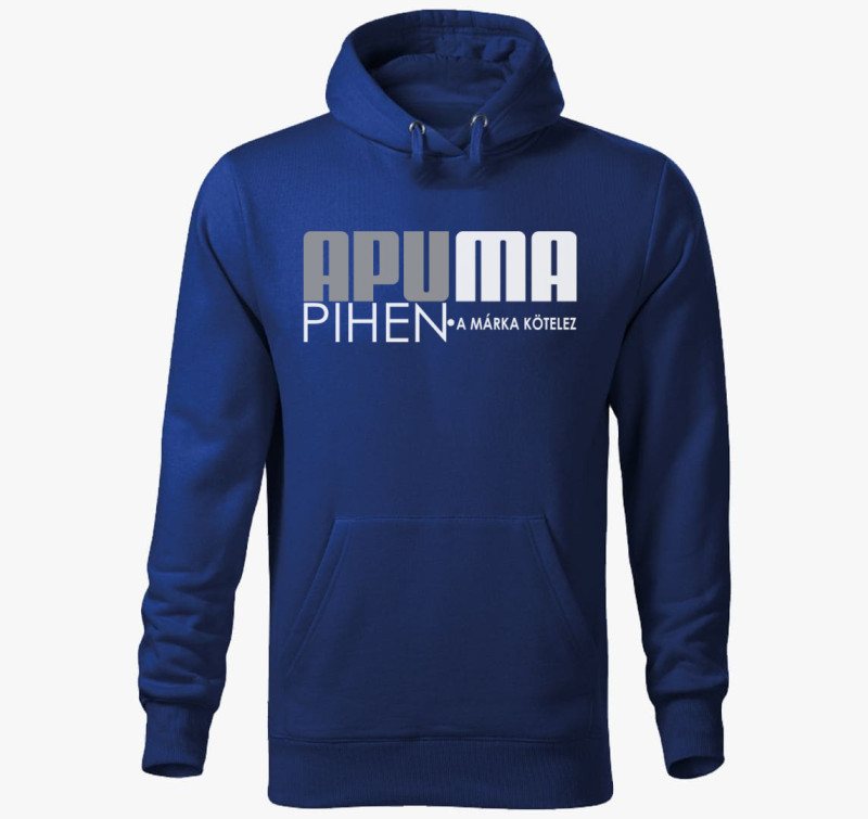 Apuma pihen márkás kapucnis pulóver — Királykék