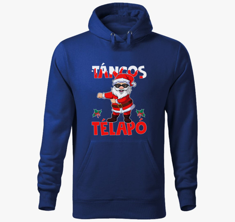 Táncos Télapó kapucnis pulóver — Királykék