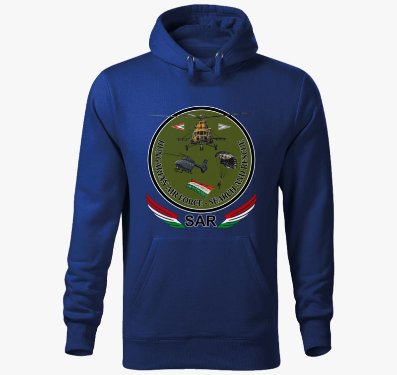 Search And Rescue HUNAF kapucnis pulóver — Királykék
