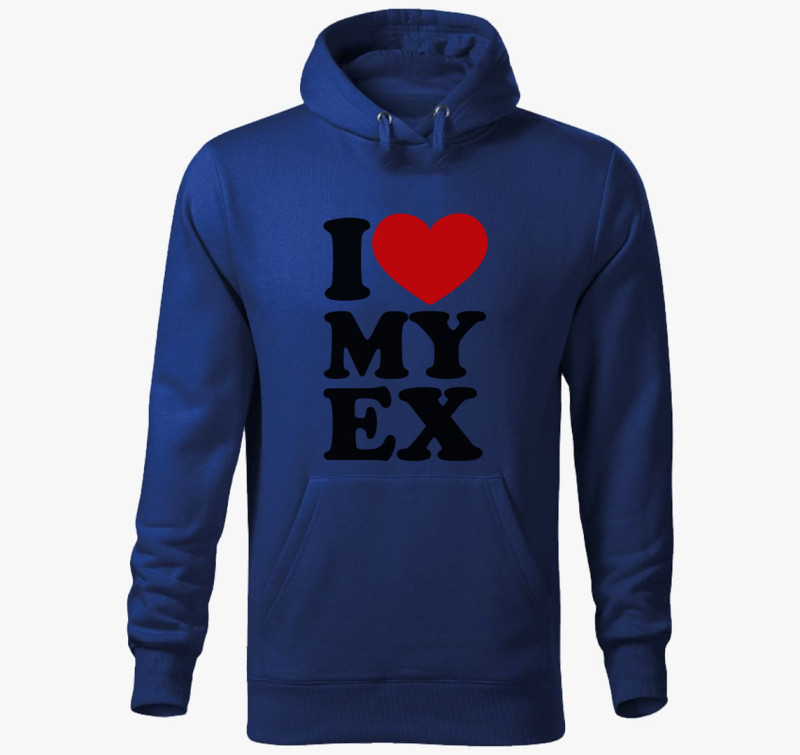 I love my ex kapucnis pulóver — Királykék