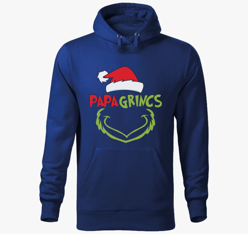 Papa grincs kapucnis pulóver — Királykék