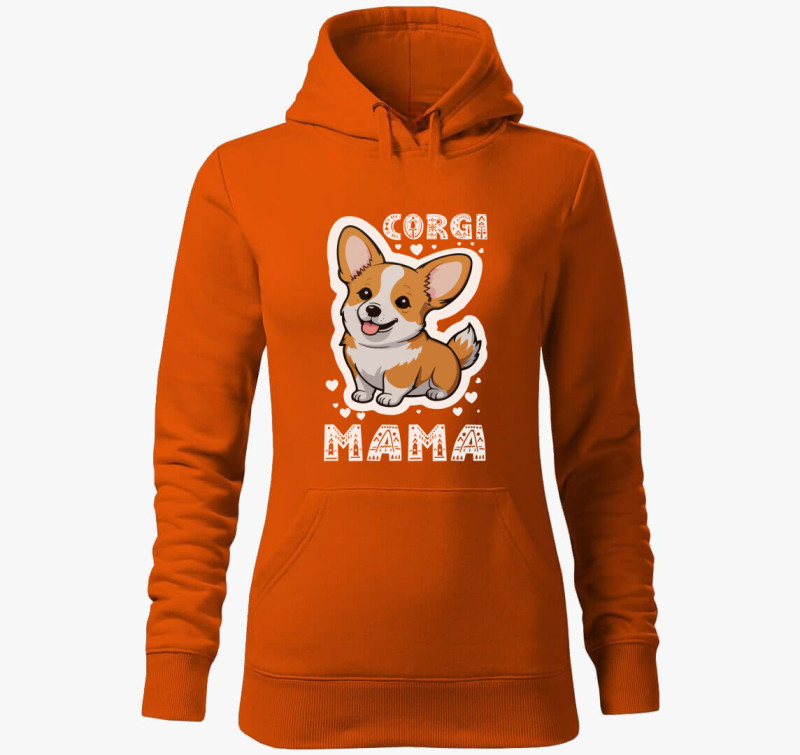 Corgi Mama kapucnis pulóver — Narancssárga