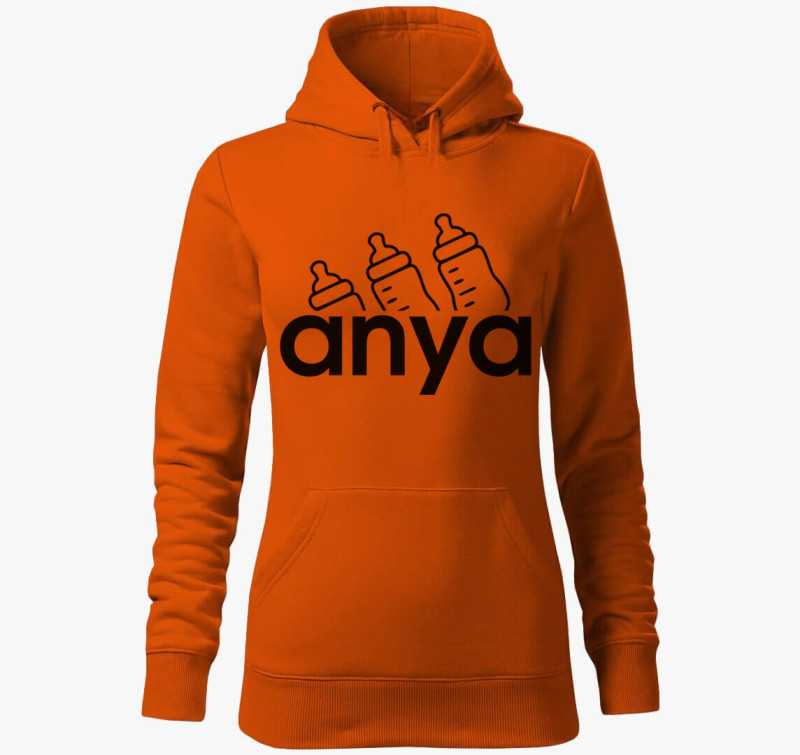 Anya cumisüveg kapucnis pulóver — Narancssárga