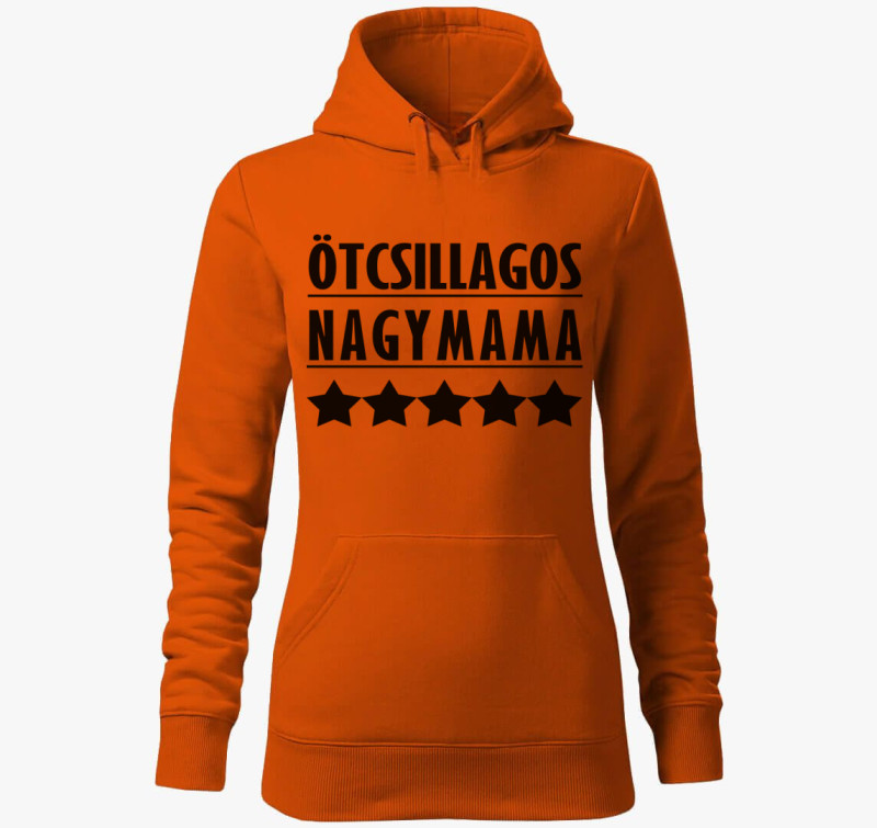 Ötcsillagos nagymama kapucnis pulóver — Narancssárga