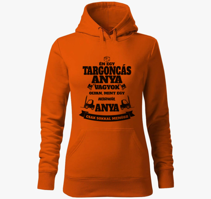 Targoncás anya kapucnis pulóver — Narancssárga