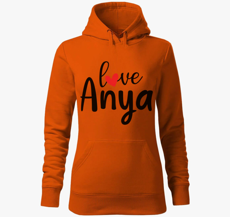 Love Anya kapucnis pulóver — Narancssárga