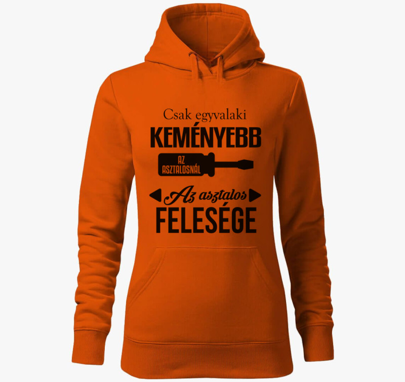 Asztalos feleség - asztalos kapucnis pulóver — Narancssárga