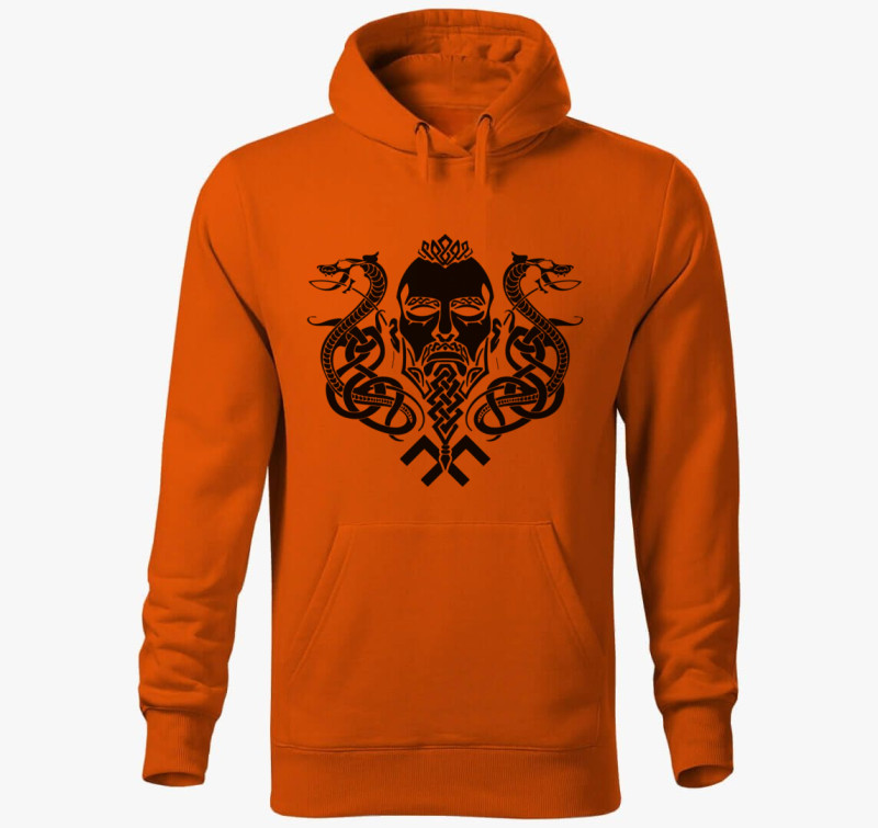 Valhalla viking kapucnis pulóver — Narancssárga