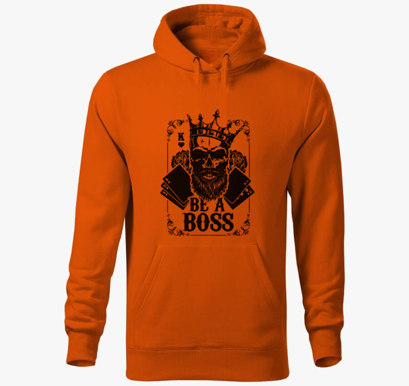 Be a boss kapucnis pulóver — Narancssárga