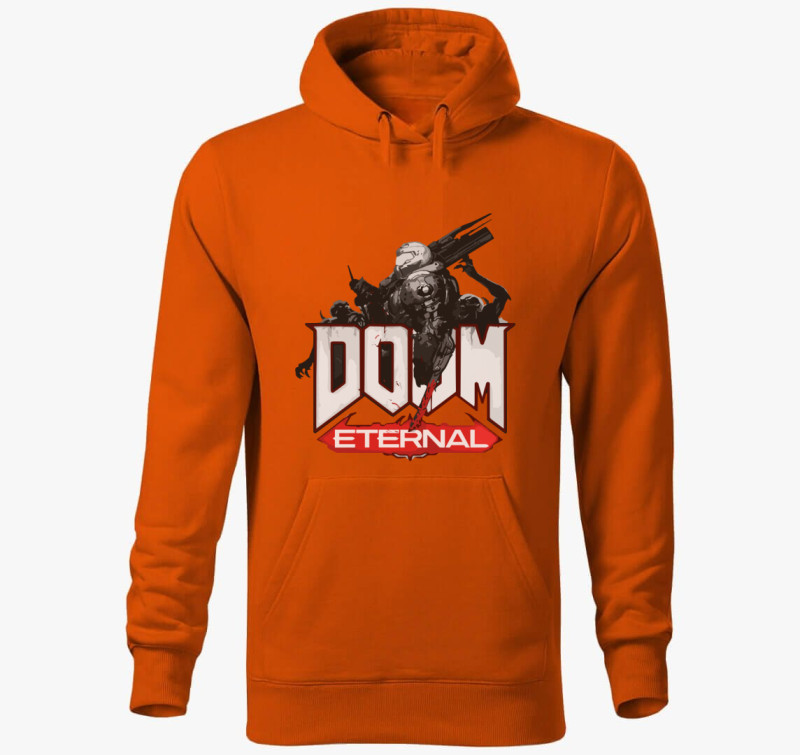 Doom Eternal kapucnis pulóver — Narancssárga
