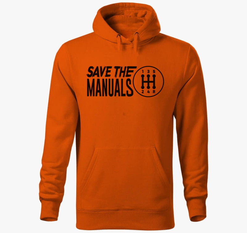 Save the manuals kapucnis pulóver — Narancssárga