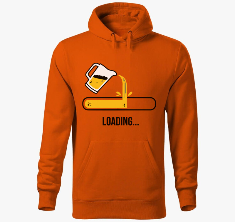 Beer Loading kapucnis pulóver — Narancssárga