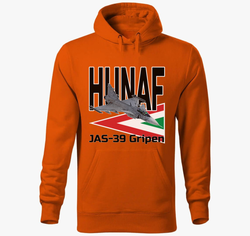 Légierő JAS-39 kapucnis pulóver — Narancssárga