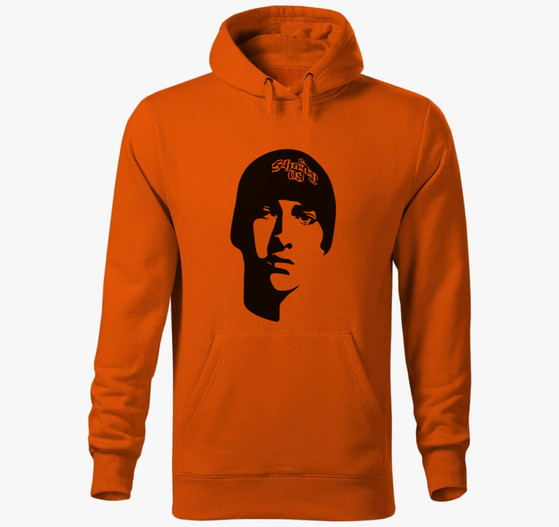 Eminem portré kapucnis pulóver — Narancssárga