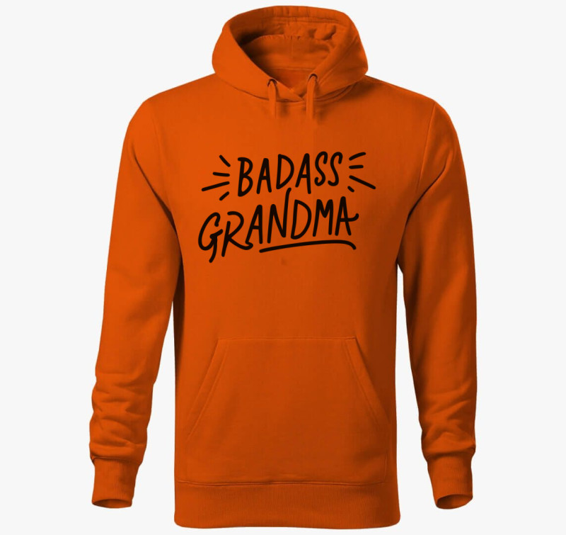 Badass Grandma kapucnis pulóver — Narancssárga