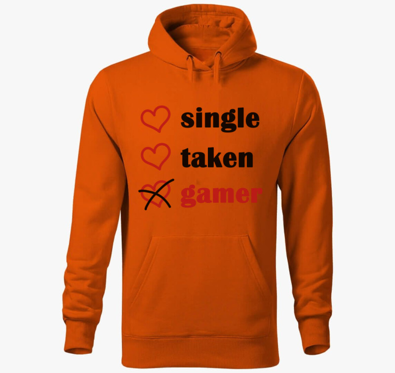 Single Taken Gamer kapucnis pulóver — Narancssárga