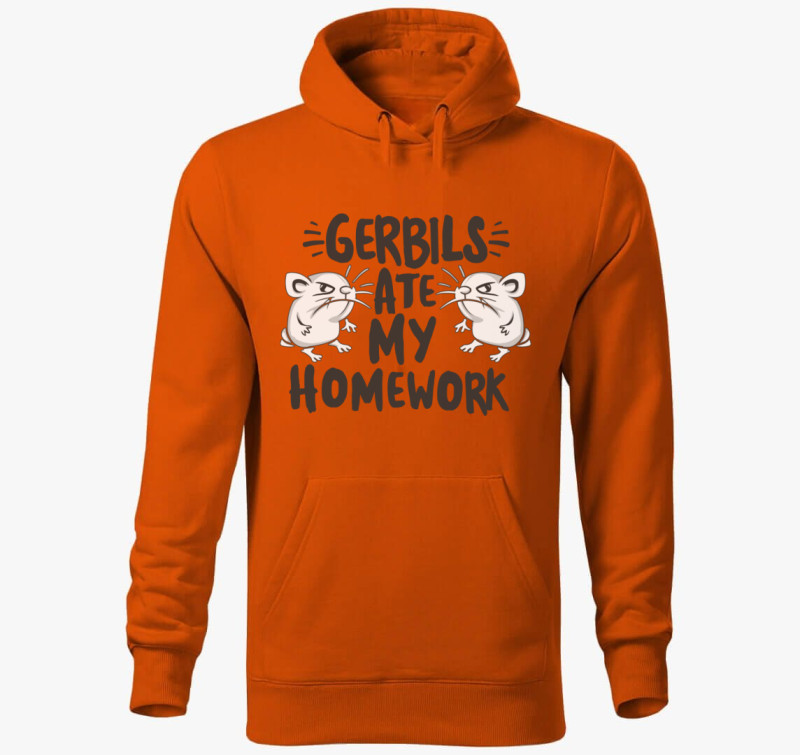 Gerbils ate homework kapucnis pulóver — Narancssárga