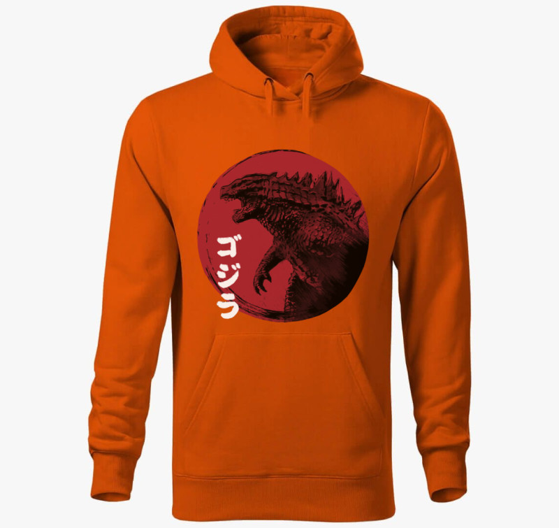 Godzilla kapucnis pulóver — Narancssárga