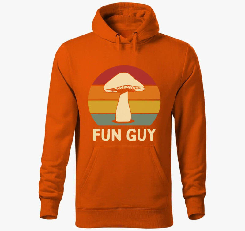 Fun Guy Gomba kapucnis pulóver — Narancssárga