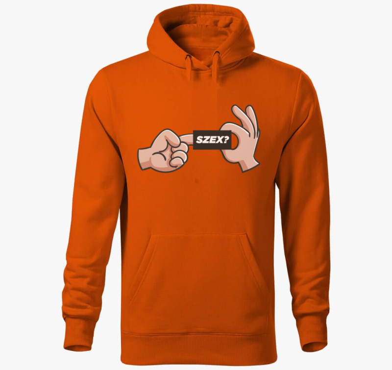 Szex kapucnis pulóver — Narancssárga