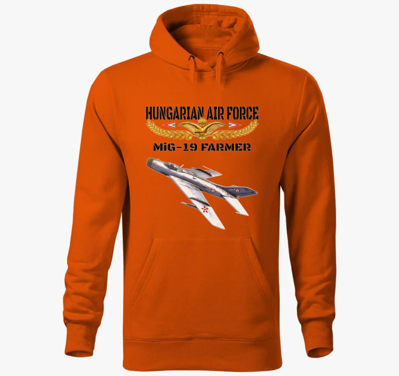 Aranysas MiG-19 kapucnis pulóver — Narancssárga