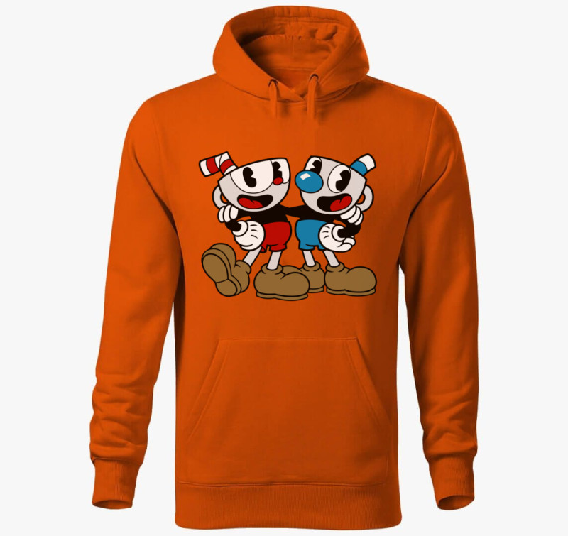 Cup Head kapucnis pulóver — Narancssárga