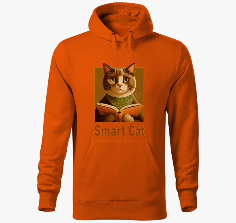 Smart Cat  kapucnis pulóver — Narancssárga