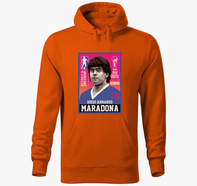 Maradona kapucnis pulóver — Narancssárga