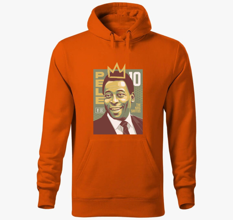 Pelé "The king" kapucnis pulóver — Narancssárga