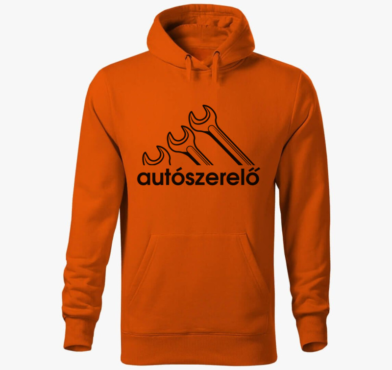 Autószerelő márka kapucnis pulóver — Narancssárga